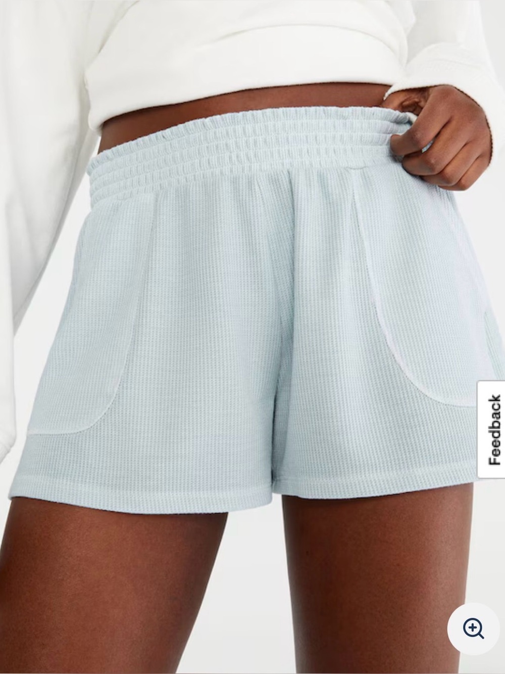 NWT Aeropostale - size Small - Washed Mid-Rise Waffle Shorts - Polar Blue